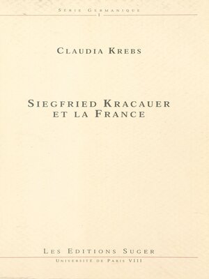 cover image of Siegfried Kracauer et la France